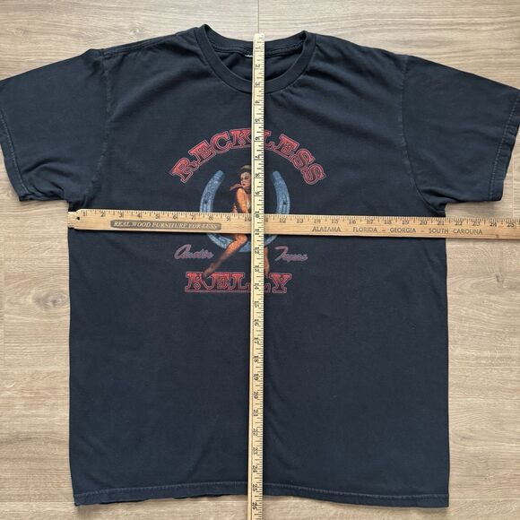 Vintage Y2K Reckless Kelly Austin Texas Band Tee Shirt Size L Black Pin Up Girl - Picture 6 of 7